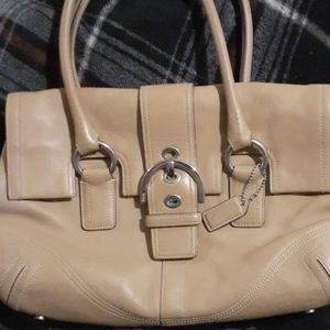 Beige Coach purse